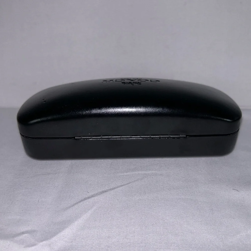 Coach Black Sunglasses Case Large Hard Side Clamshell Glasses Velvet Lining Logo